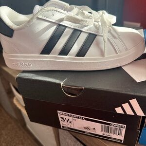 Adidas Grand Court 2.0 K White and Black Shoes